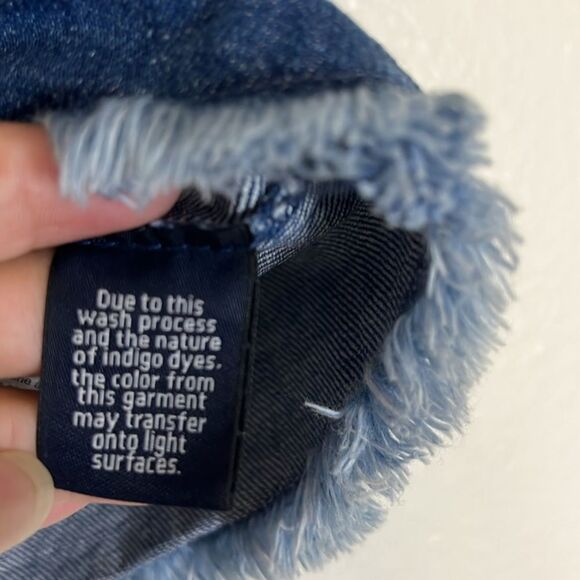 Madewell Raw-Hem Mini Wrap Skirt in Cardiff Wash sz 12 - Picture 8 of 9